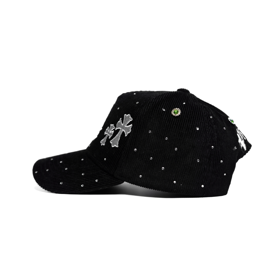 Crystal LA Cross - Black Corduroy Snapback