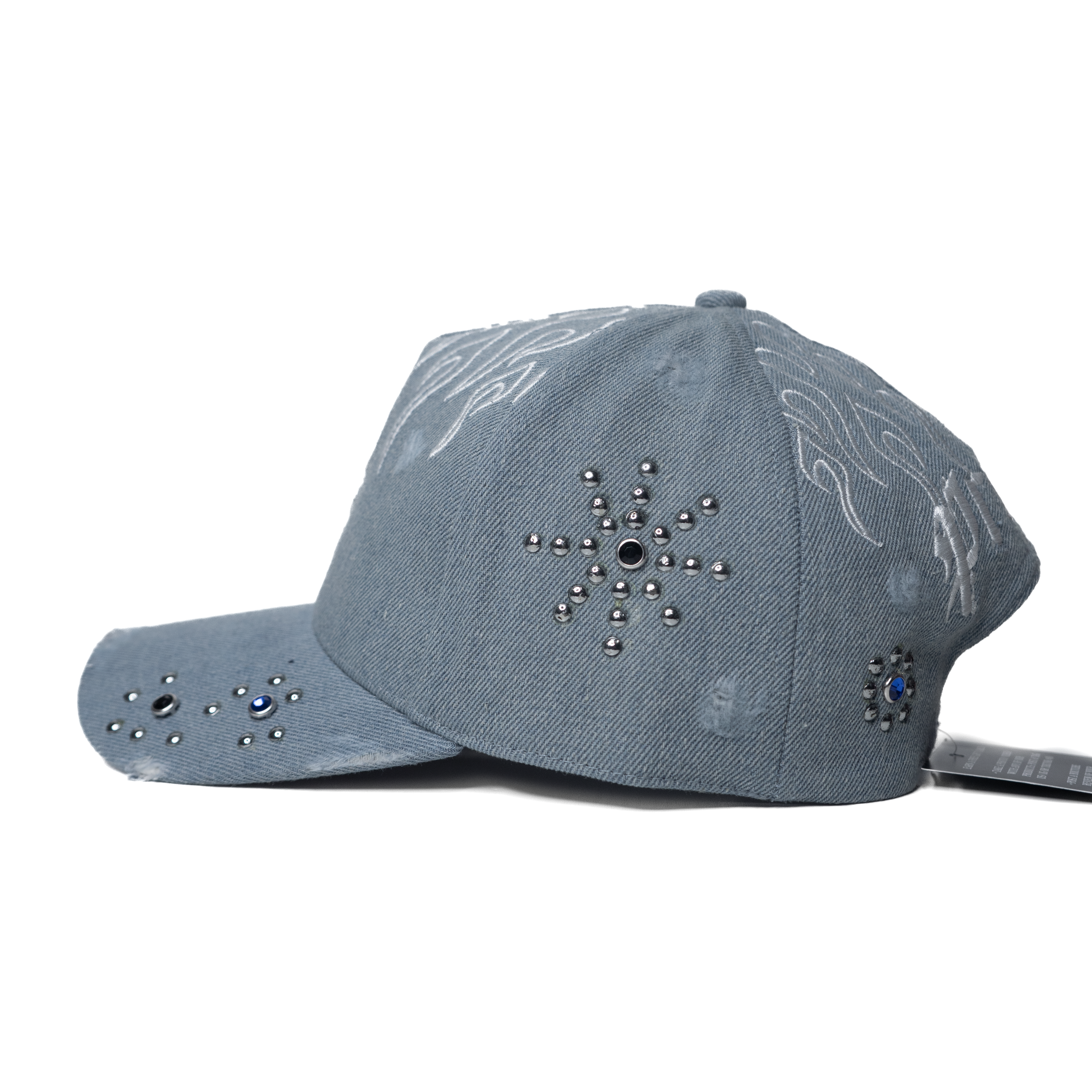 Studded Denim - Flames Snapback