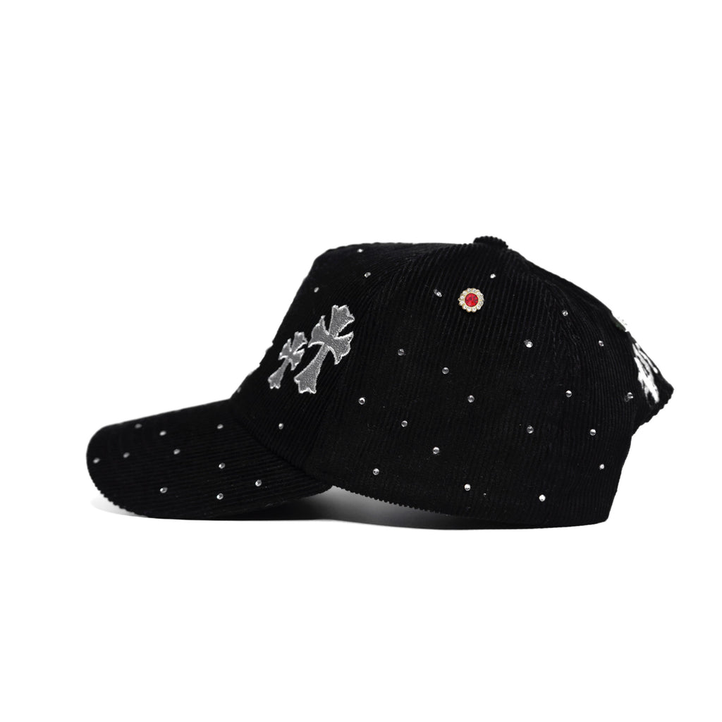 Crystal LA Cross - Black Corduroy Snapback