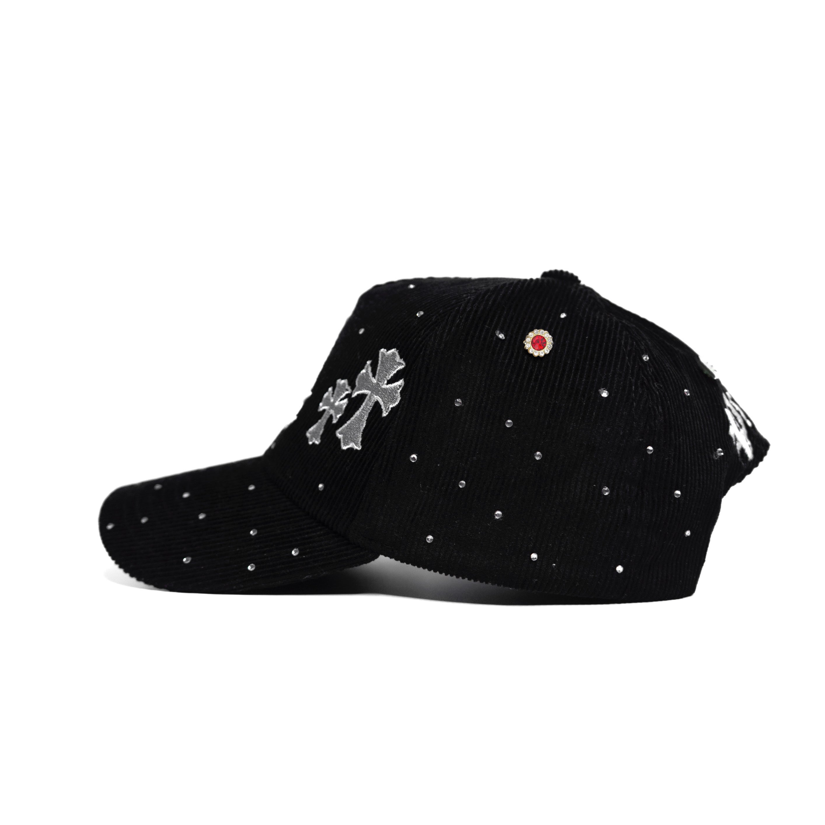 Crystal LA Cross - Black Corduroy Snapback