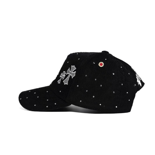 Crystal LA Cross - Black Corduroy Snapback