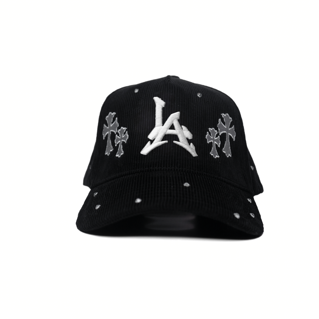 Crystal LA Cross - Black corduroy
